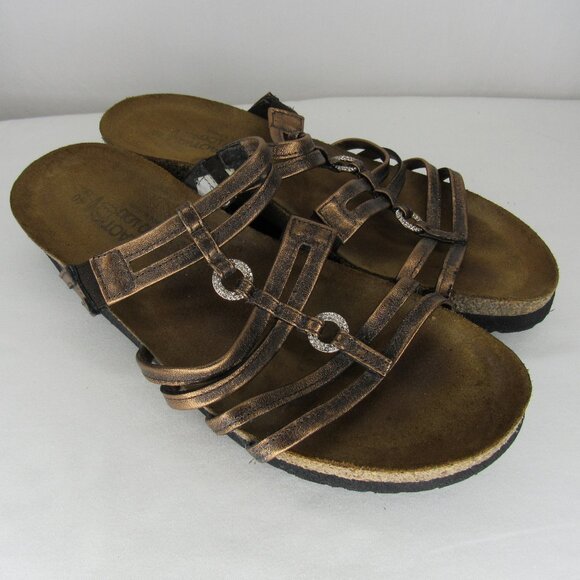 Naot BETTY Bronze Metallic Slide Sandal Women's 40 9 - Picture 1 of 8